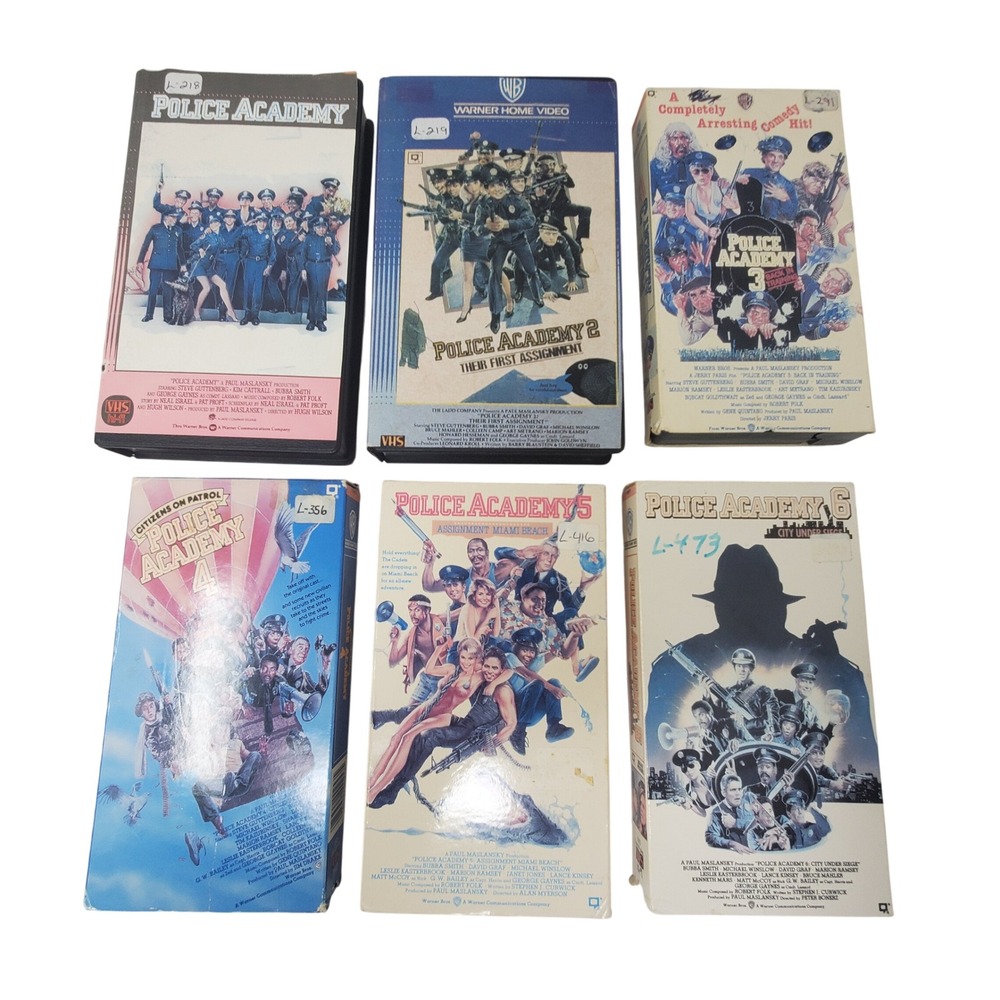 Police Academy VHS Lot Movies 1-6 Collection Warner Home Video Comedy Slapstick